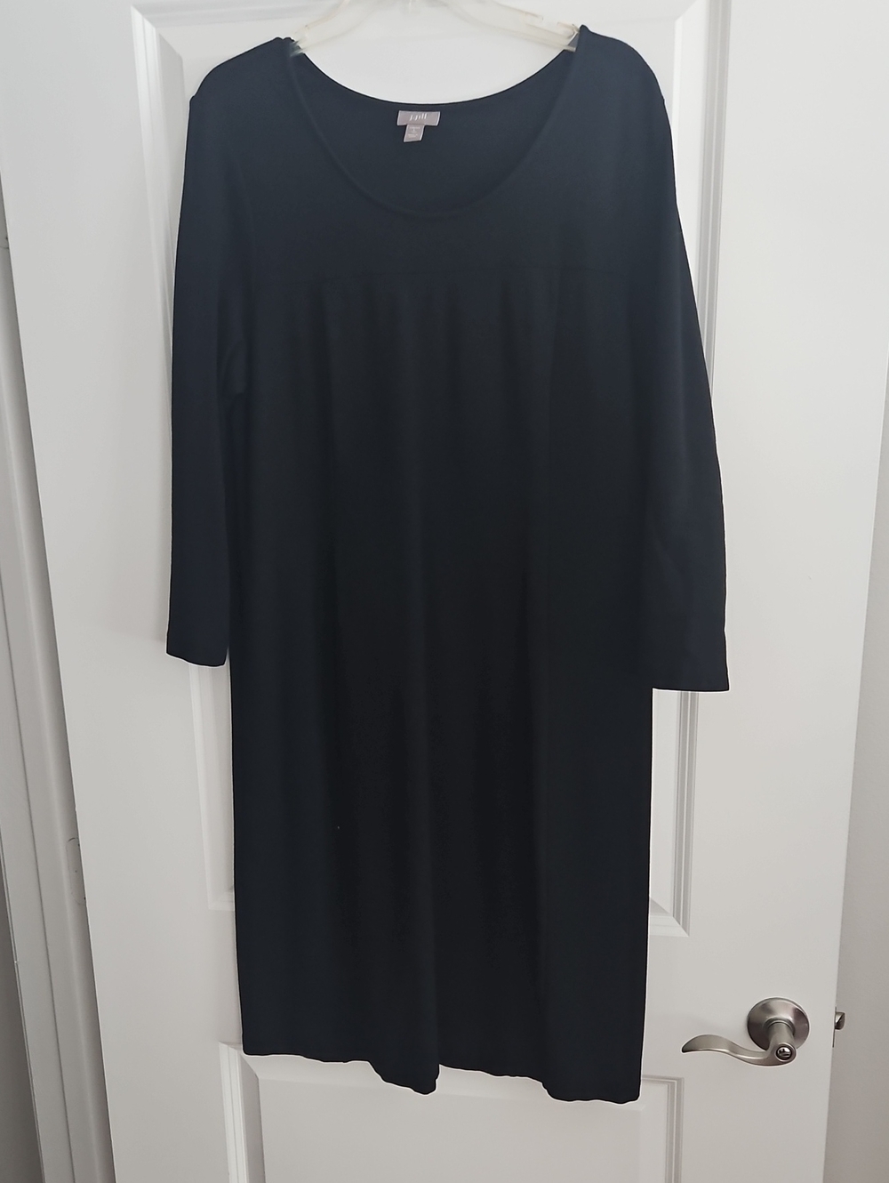 J. Jill Tall Black Three-quarter sleeve Scoop Neck Dress
